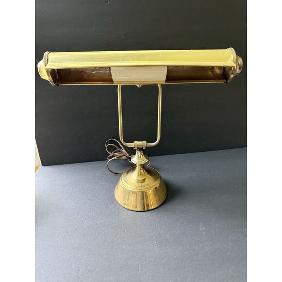 Vtg. Lamp Underwriters Laboratories Brass Bankers Piano Student Desk Adjustable - Picture 3 of 13
